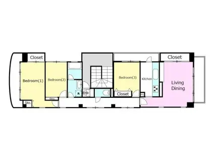 ニューホームズ高輪(3LDK/3階)の間取り写真
