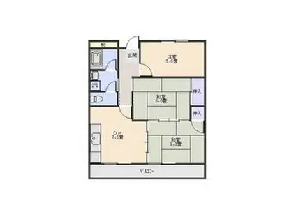 グリーンプラザ(3DK/3階)の間取り写真