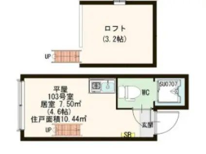 メゾン上北(ワンルーム/1階)の間取り写真