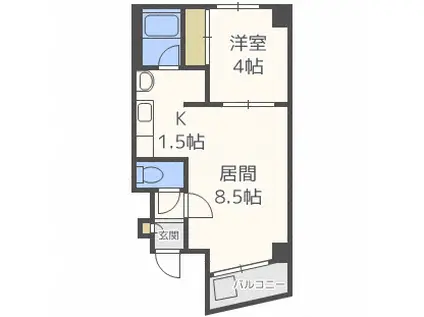 セトル豊平3・1(1LDK/4階)の間取り写真