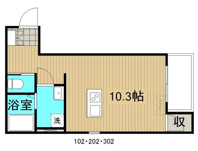 スリーズ霞町(ワンルーム/1階)の間取り写真