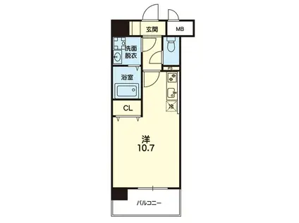 CHAINON壺川(ワンルーム/7階)の間取り写真