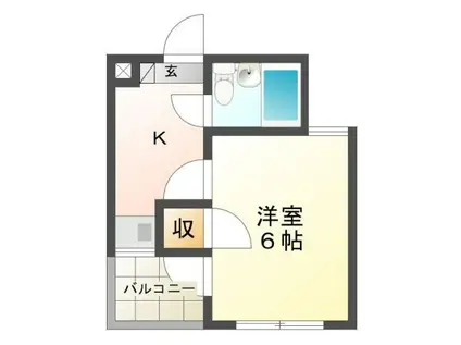 フレディハイツ京口I(1K/4階)の間取り写真