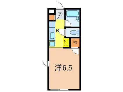 ラヴィアンヌ芦屋川(1K/1階)の間取り写真