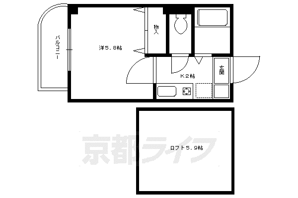 パープルクラウドI(1K/3階)の間取り写真