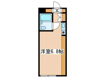 ドミール玉川学園(ワンルーム/1階)の間取り写真