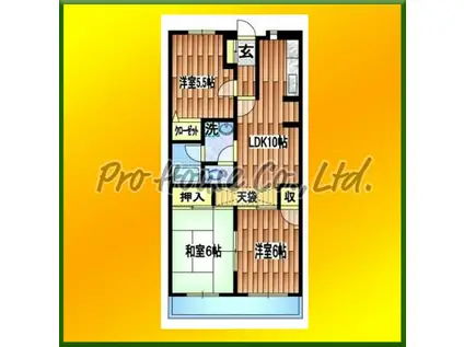 ラークパレス(3LDK/1階)の間取り写真