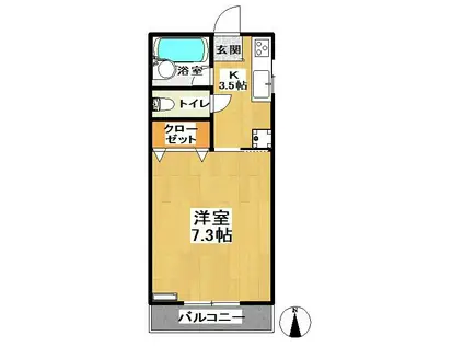 ハイム・フリーデ(1K/1階)の間取り写真