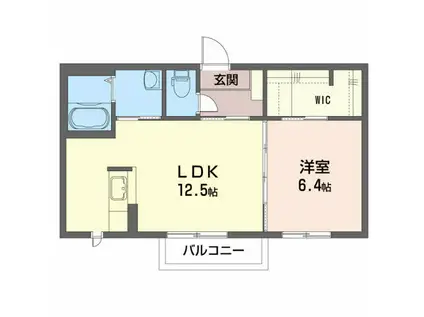 ピュア フラッツ(1LDK/1階)の間取り写真