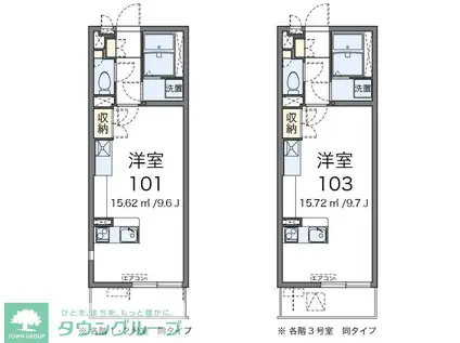 ミランダシンコーポ北与野(ワンルーム/1階)の間取り写真