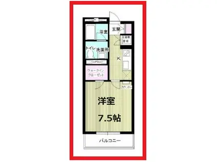 ビューティービレッジ(1K/3階)の間取り写真