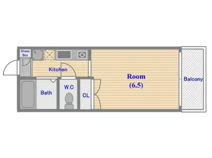 COCO AOKI(1K/2階)の間取り写真