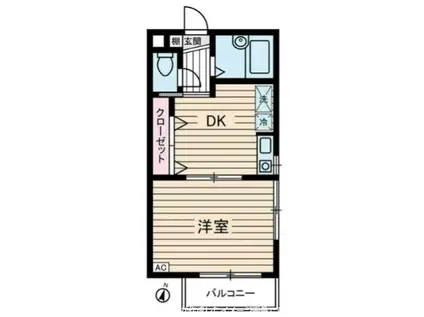 ハーヴェスト八雲(1DK/2階)の間取り写真