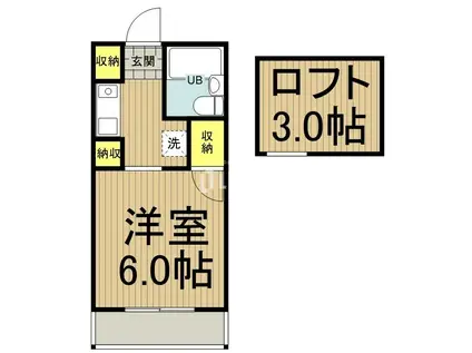 プランドール立川(1K/2階)の間取り写真