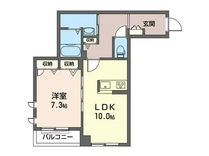 グラン・メルヴェイユ(1LDK/2階)の間取り写真