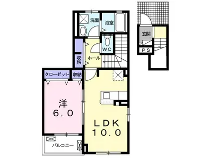 オキ テラス(1LDK/2階)の間取り写真