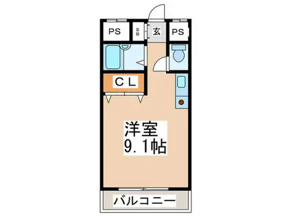 川内コーポ(ワンルーム/3階)の間取り写真