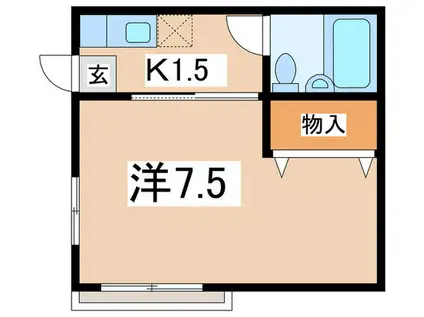 クローバーハウス弘明寺(1K/2階)の間取り写真