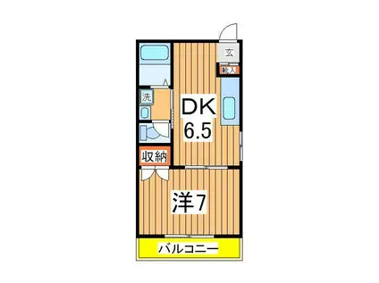 グランドール亜梨(1DK/1階)の間取り写真