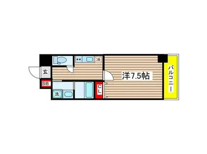 ラルーチェ泉(1K/3階)の間取り写真