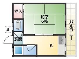 中善マンション(1K/3階)の間取り写真