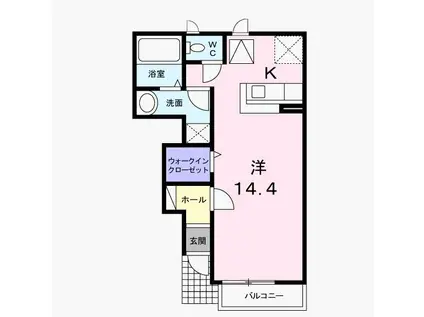 ピエデルモンテ(ワンルーム/1階)の間取り写真