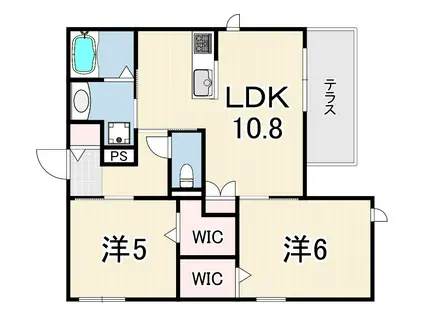 へーベルメゾン城ケ堀(2LDK/1階)の間取り写真