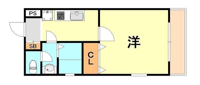 ピエタテール大井(1K/1階)の間取り写真