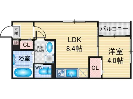 ハーモニーテラス汐田町(1LDK/2階)の間取り写真