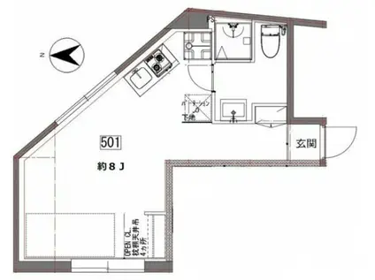 PIER YOYOGI 5(ワンルーム/5階)の間取り写真