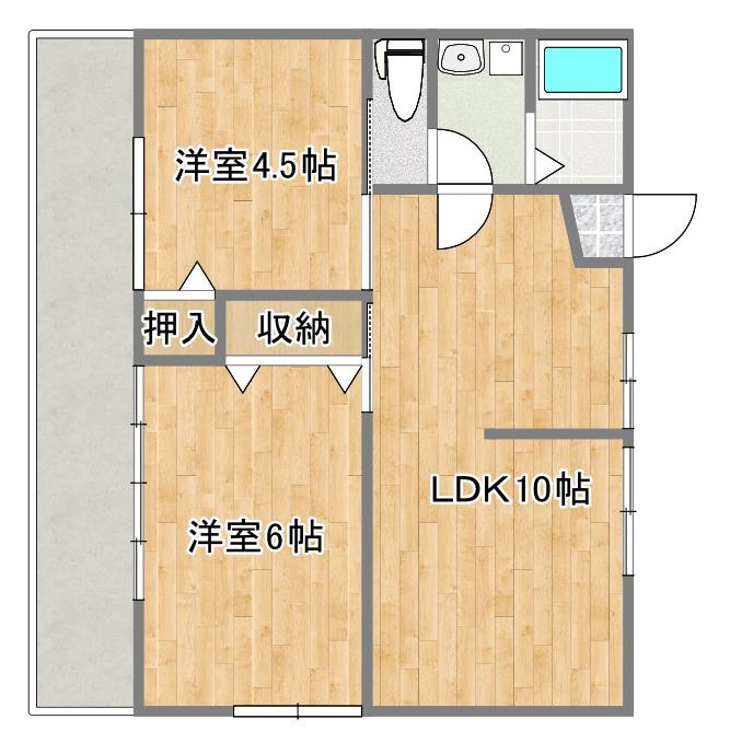 サンコーポ(2LDK/2階)の間取り写真