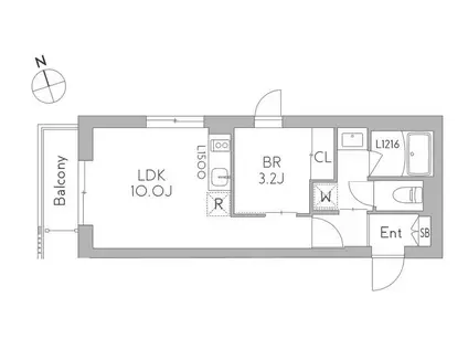 GRANDUO用賀7(1LDK/3階)の間取り写真