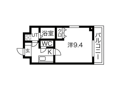 AH岩塚(1K/4階)の間取り写真