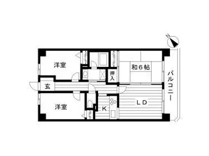 ダイアパレス千葉東金(3LDK/12階)の間取り写真