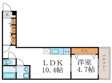 プライベートレジデンス西院II(1LDK/1階)の間取り写真
