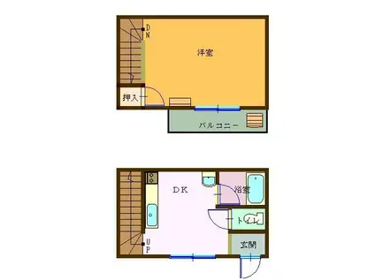 MATSUMOMENT桜木(1DK/1階)の間取り写真