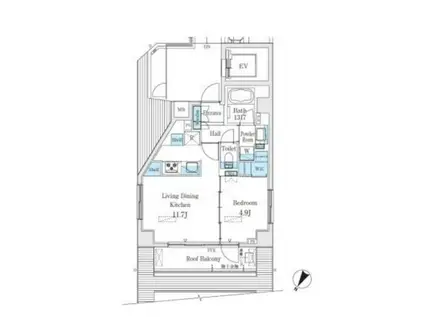 ブエナヴイスタ代々木(1LDK/9階)の間取り写真