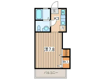 シルヴァンスクエア(1K/1階)の間取り写真