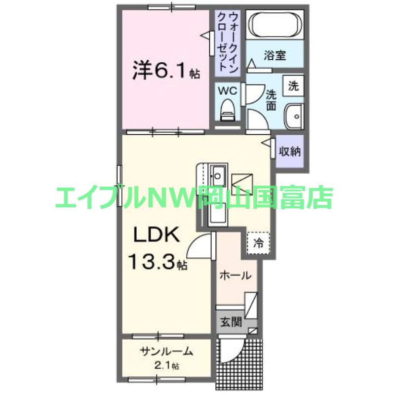 リベルタ71 I(1LDK/1階)の間取り写真