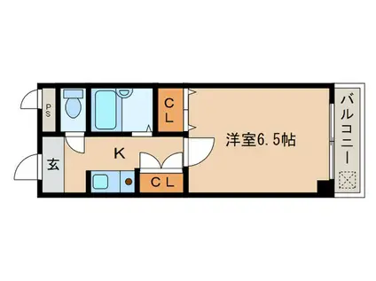 ラ・ヴィータ本町(1K/3階)の間取り写真