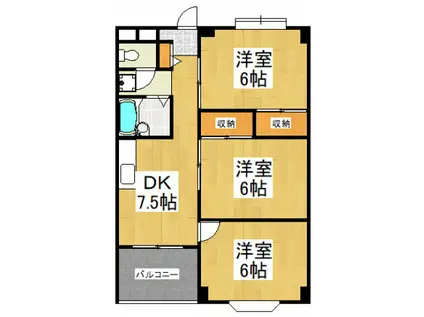 ニューブライトマンション(3DK/3階)の間取り写真