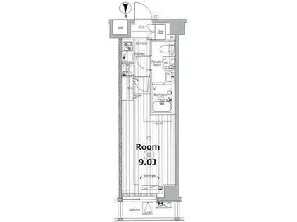 メイクス東向島II(1K/4階)の間取り写真