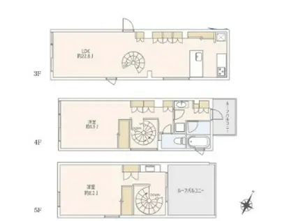 GRAND STORY西麻布 グランストーリー西麻布(2LDK/3階)の間取り写真