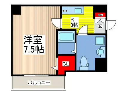AZEST西川口II(1K/2階)の間取り写真