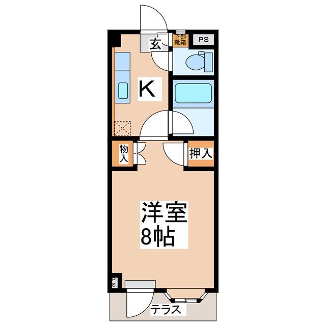 グリーンコートC(1K/1階)の間取り写真