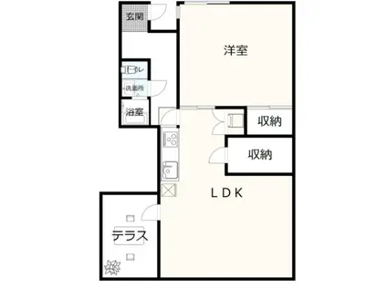 プランドール目黒(1LDK/1階)の間取り写真