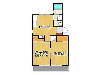 メゾン大里(2DK/1階)の間取り写真