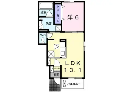 インプレス・ヴィラ(1LDK/1階)の間取り写真