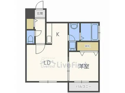 アンジュオール(1LDK/4階)の間取り写真