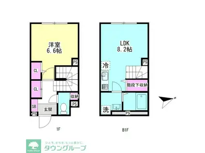 グランファーロ下北沢(1LDK/1階)の間取り写真